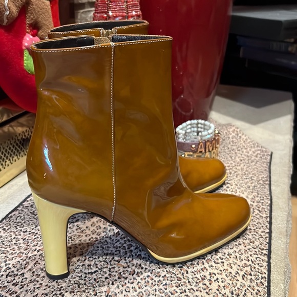 Via Spiga Shoes - Via Spiga: Designer booties.  Carmel color with pale yellow heels!